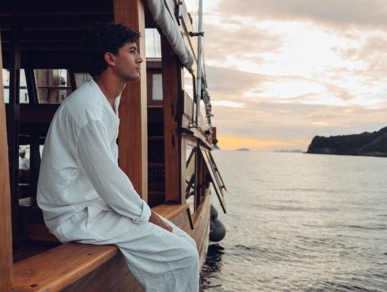 Yann Martinie de Maisonneuve, Pacific High CEO, yacht designer and boat builder in the shipyard in Bira Sulawesi